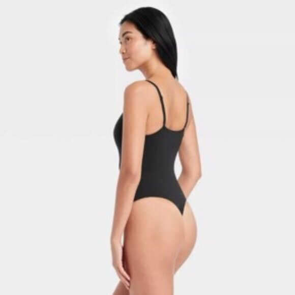 Women's Auden Soft Stretchy Fabric Tank Bodysuit Black Size XL Extra Large NWT - Picture 5 of 9